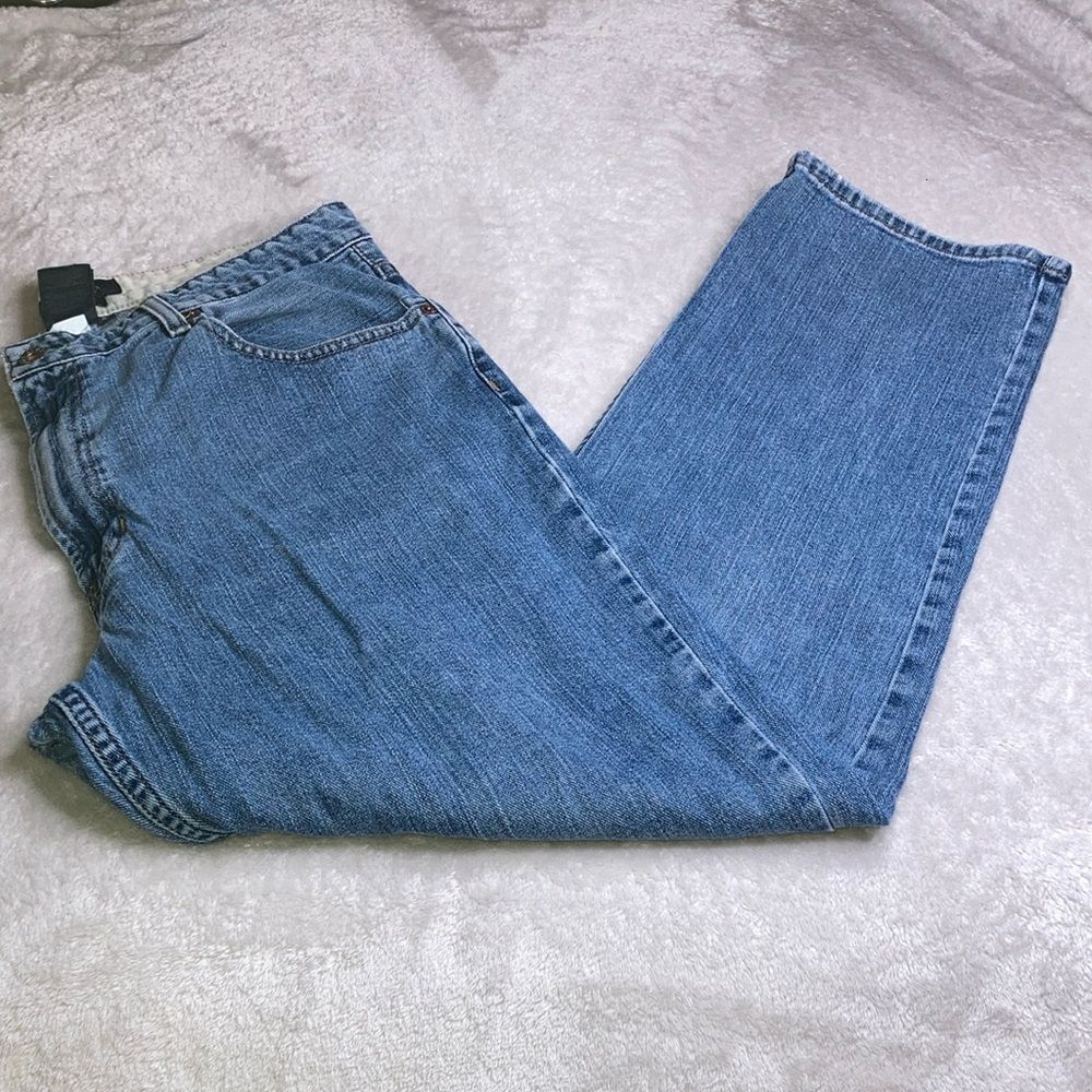 TOMMY HILFINGER 36 x 32 Vintage Unisex Wide Leg Distressed Y2K Jeans